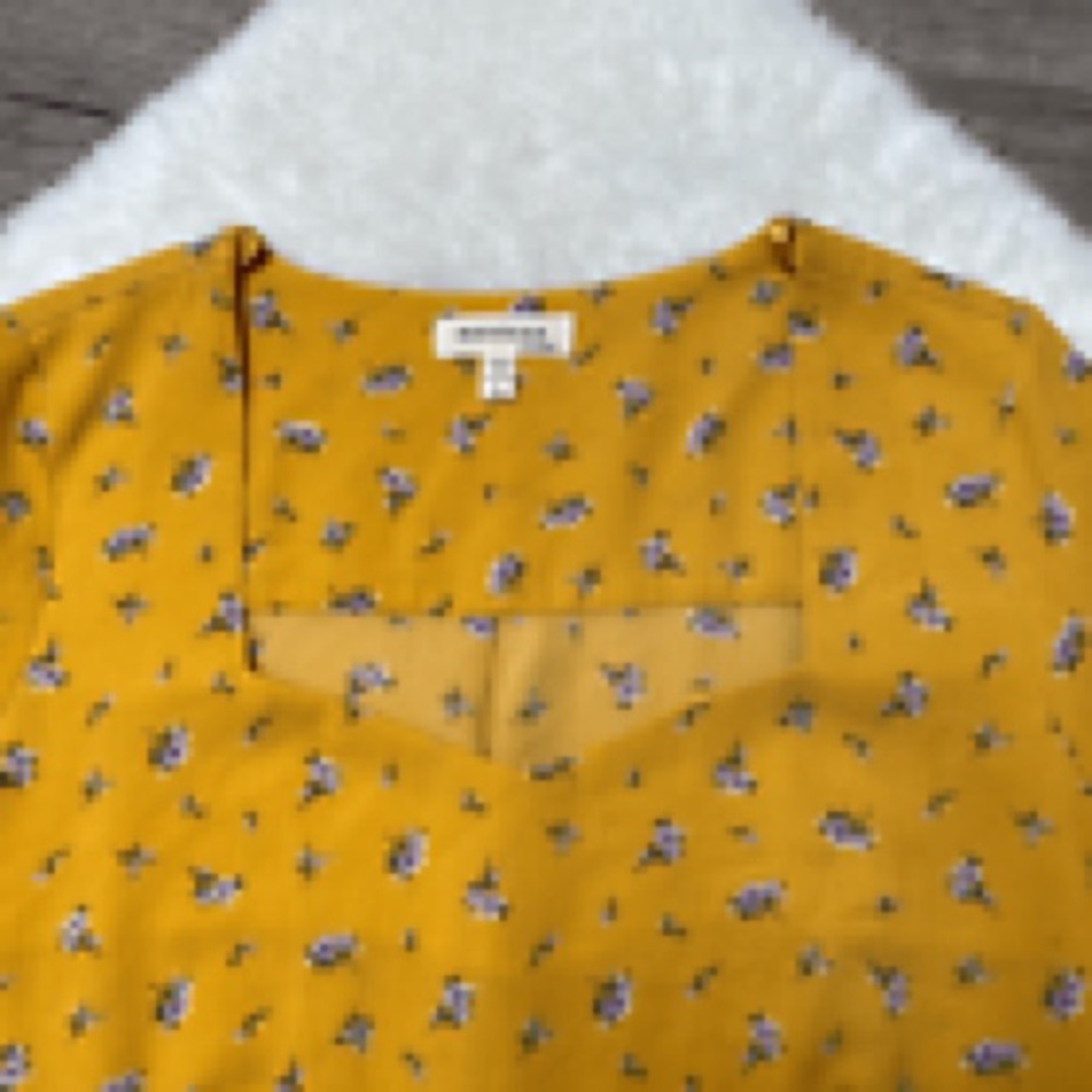 Mustard Floral BlousWomen's Tops